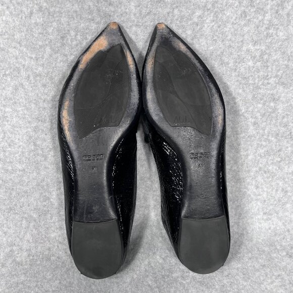 AGL Loafers Womens 11 US Black Patent Leather Pointed Toe Shoe Flats Business - Picture 12 of 16